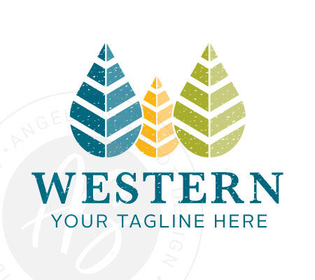 Leaf Western W Logo Concpet By Angela Schmidt Design