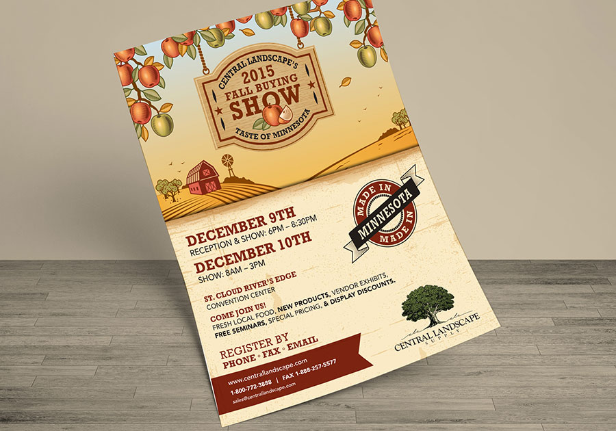 Central Landscape Supply Fall Buying Show Flyer By Angela Schmidt Design