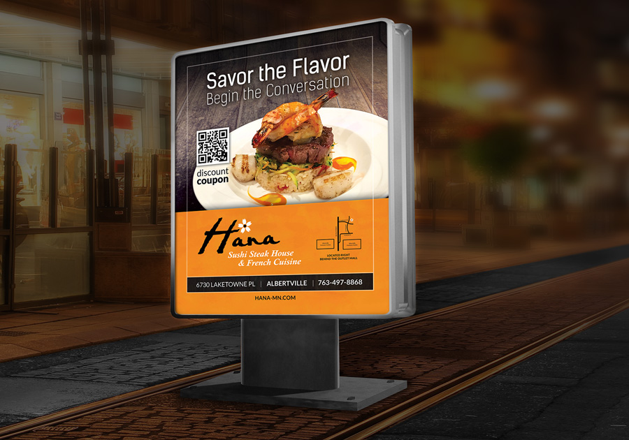 Hana Restaurant Mall Outdoor Sign Deisgn 1 By Angela Schmidt Design