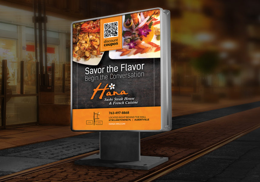 Hana Restaurant Mall Outdoor Sign Deisgn 2 By Angela Schmidt Design