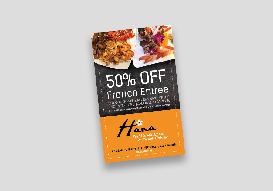 Hana Restaurant Online Coupon By Angela Schmidt Design