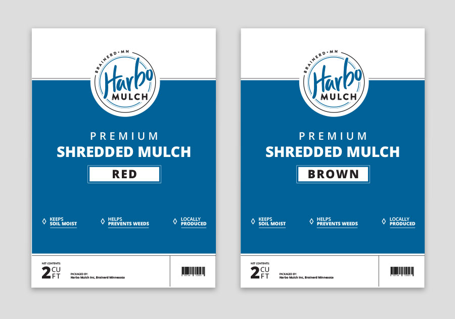 Harbo Mulch Brainerd Minnesota Package Bag Design By Angela Schmidt Design