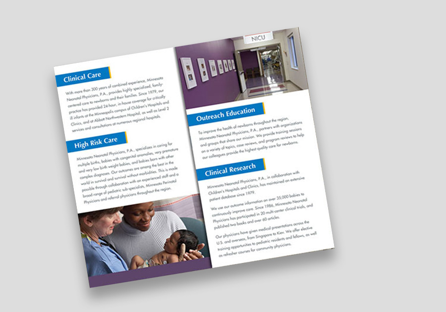 Minnesota Neonatal Physicians Brochure Design 2 By Angela Schmidt Design