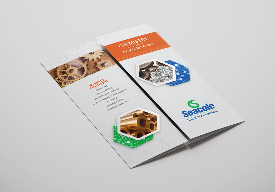 Seacole Surface Finishing Gate Fold Brochure Cover By Angela Schmidt Design