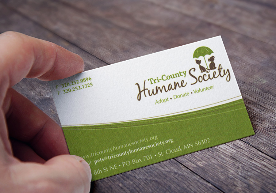 Tri County Humane Society Business Card Front Design By Angela Schmidt Design