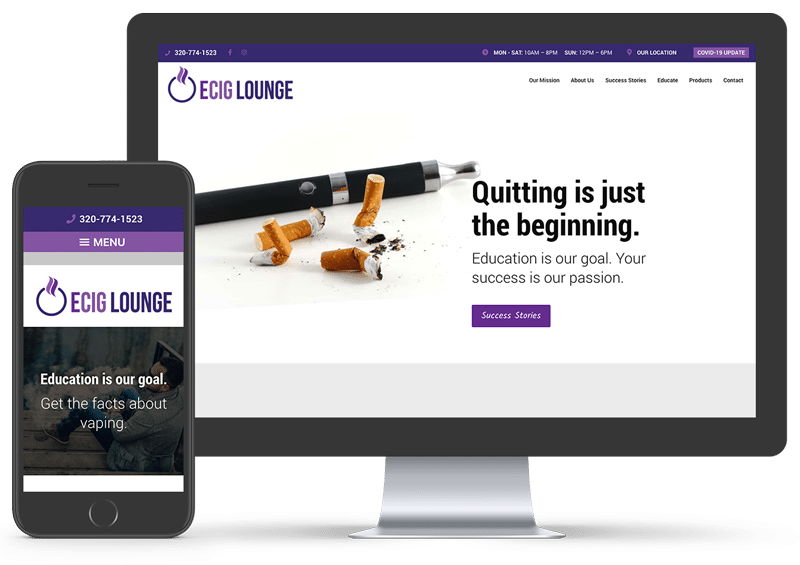 Ecig Lounge Website Design Mockup Angela Schmidt Design