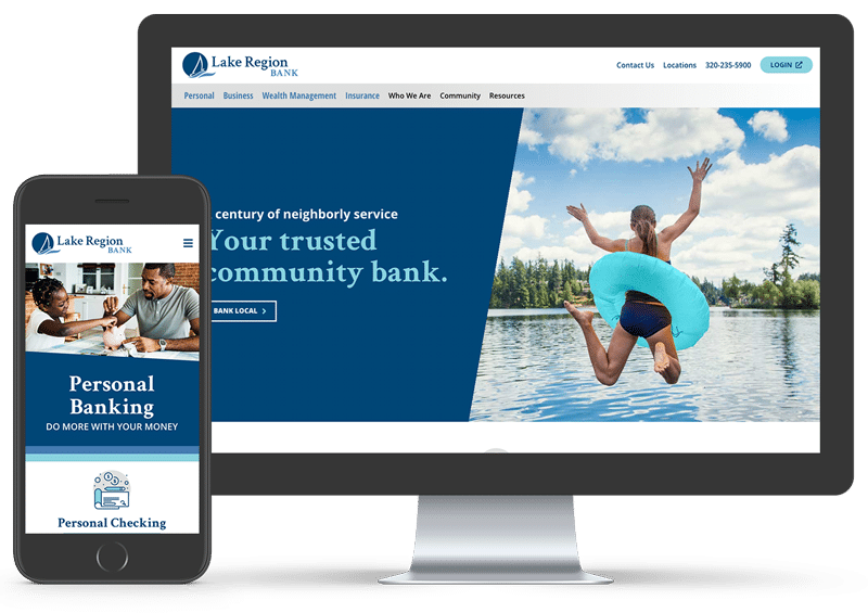 Lake Region Bank Website Design Mockup Angela Schmidt Design