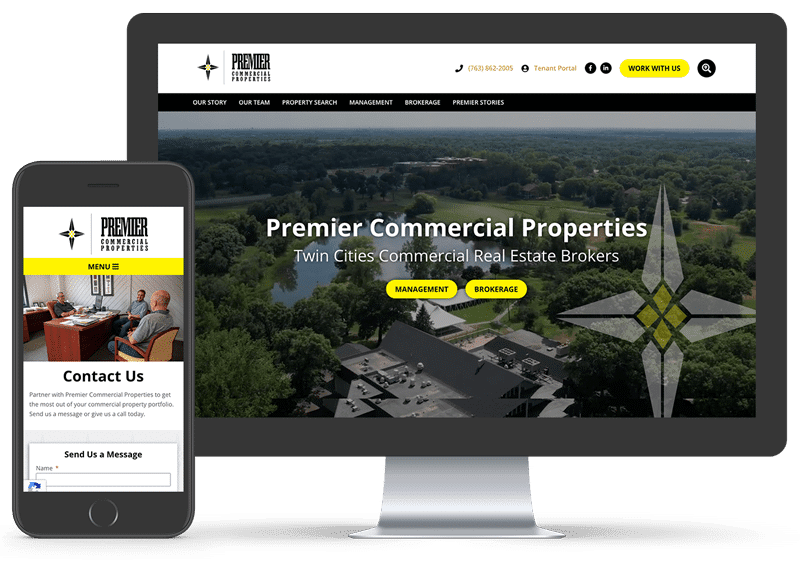 Premier Commercial Properties Website Design Mockup Angela Schmidt Design