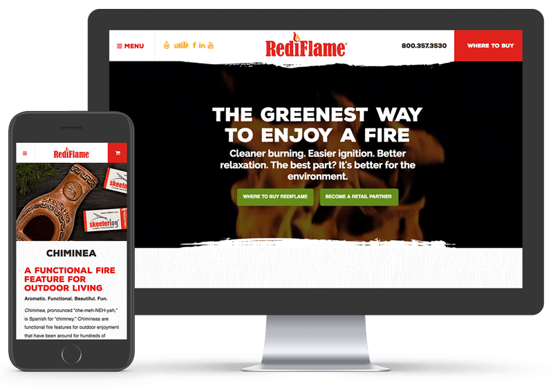 Rediflame Website Design Mockup Angela Schmidt Design