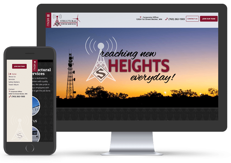 Structural Tower Services Website Design Mockup Angela Schmidt Design